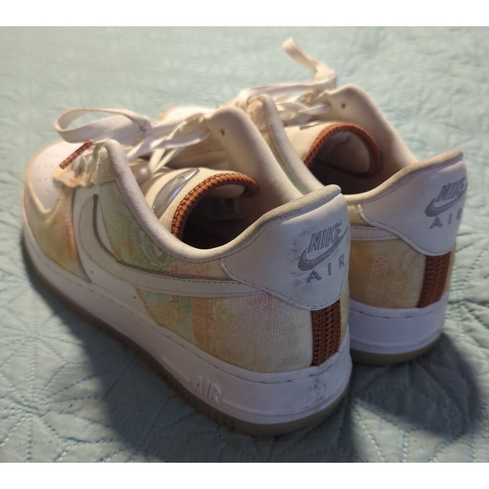 Nike Air Force 1 07 LX Pastel Paisley Shoes Women’s Size 10 Logo Metal Charm - Picture 3 of 11
